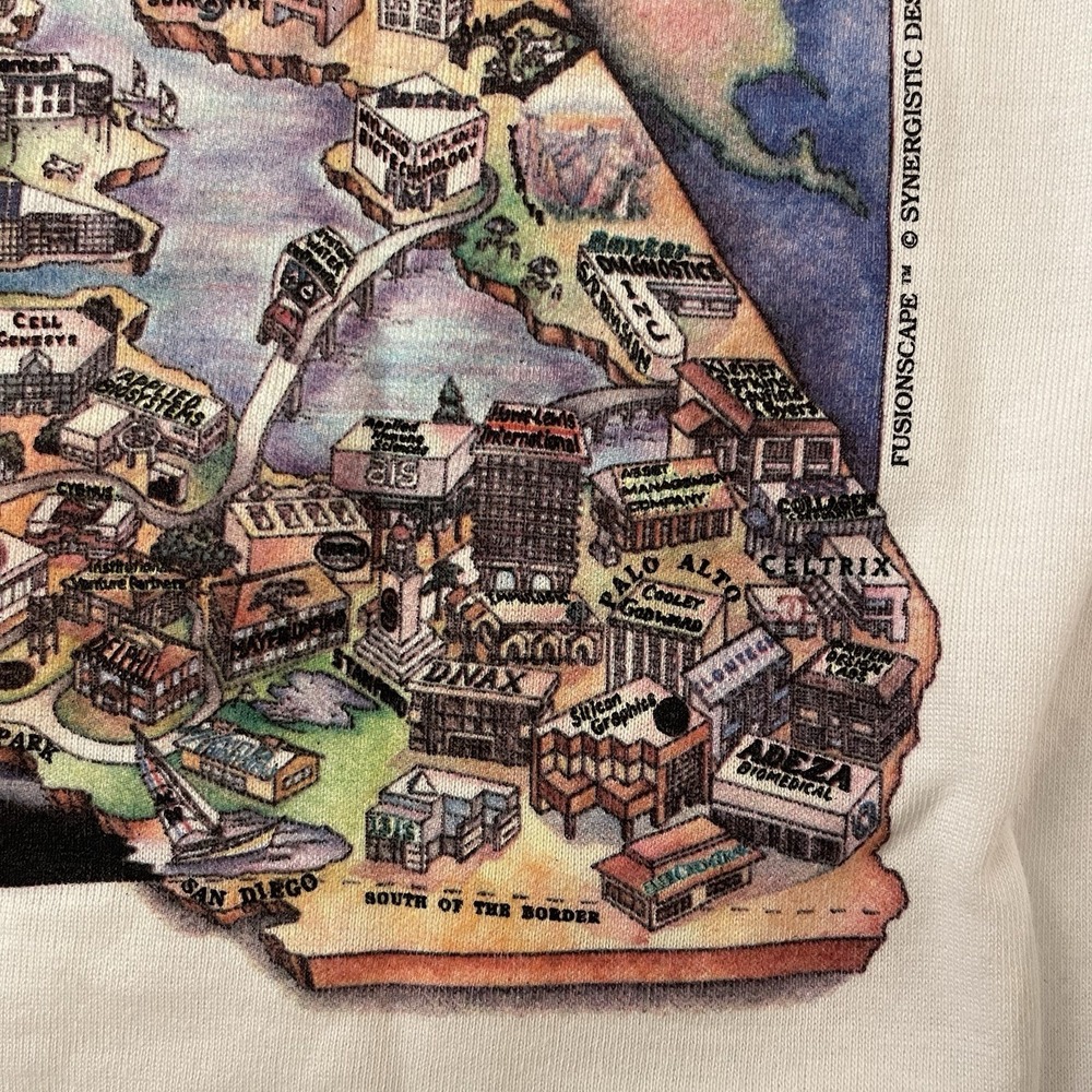 Vintage 1991 Biotech Bay California Jerzees Size XL Sweater‎ Made In USA White - Picture 6 of 12
